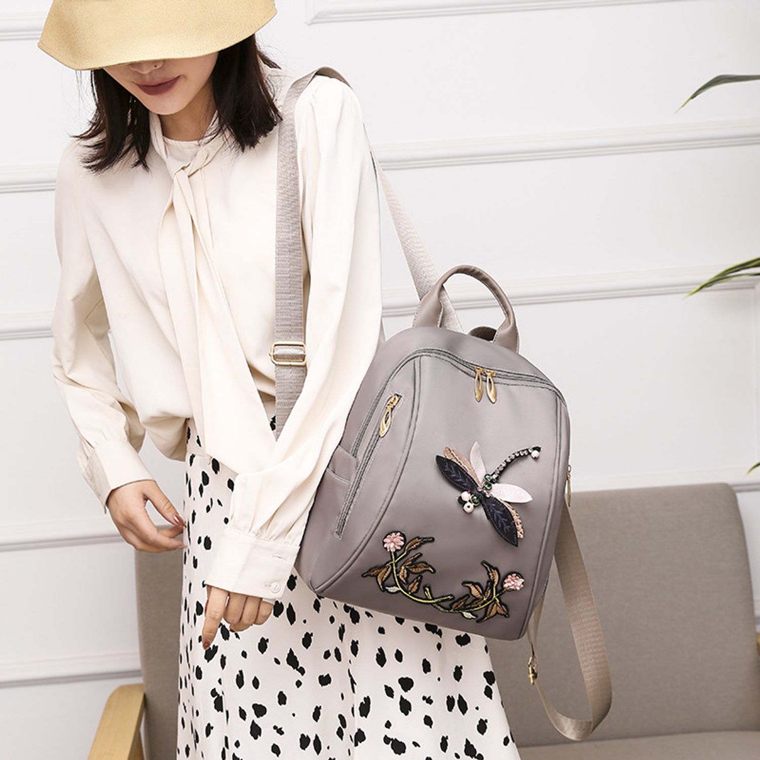 Rucsac dama, Adria GT2089, Crem fotografia produsului View 3 L
