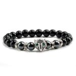 Bratara unisex leopard, BT145, Negru/Argintiu fotografia produsului