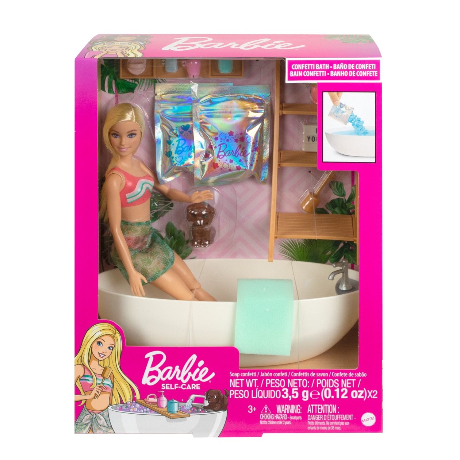 Babrie Self Care Set Papusa Si Baie Cu Confetti fotografia produsului