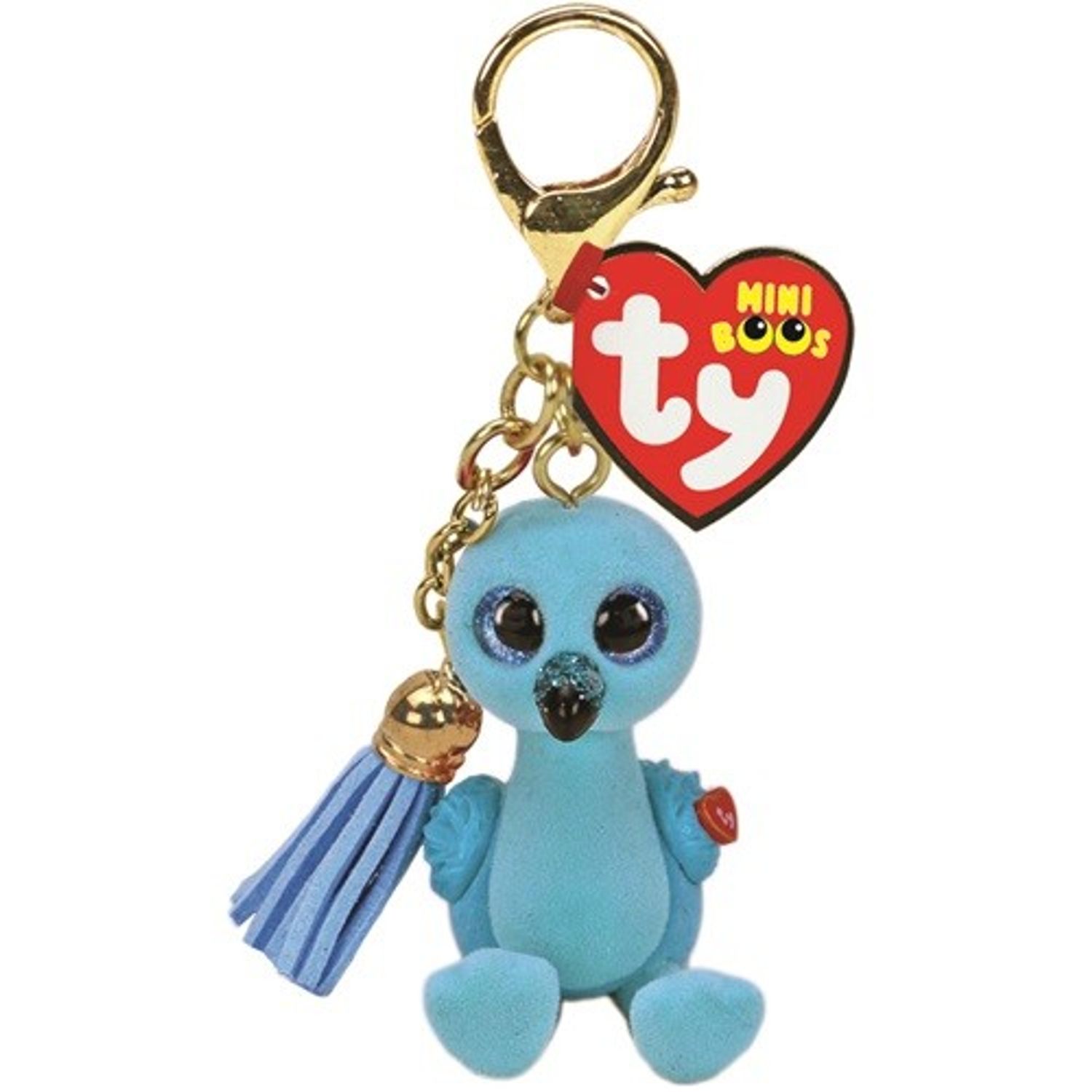 Plus Breloc Ty 8.5Cm Mini Boos William Flamingo Albastru fotografia produsului