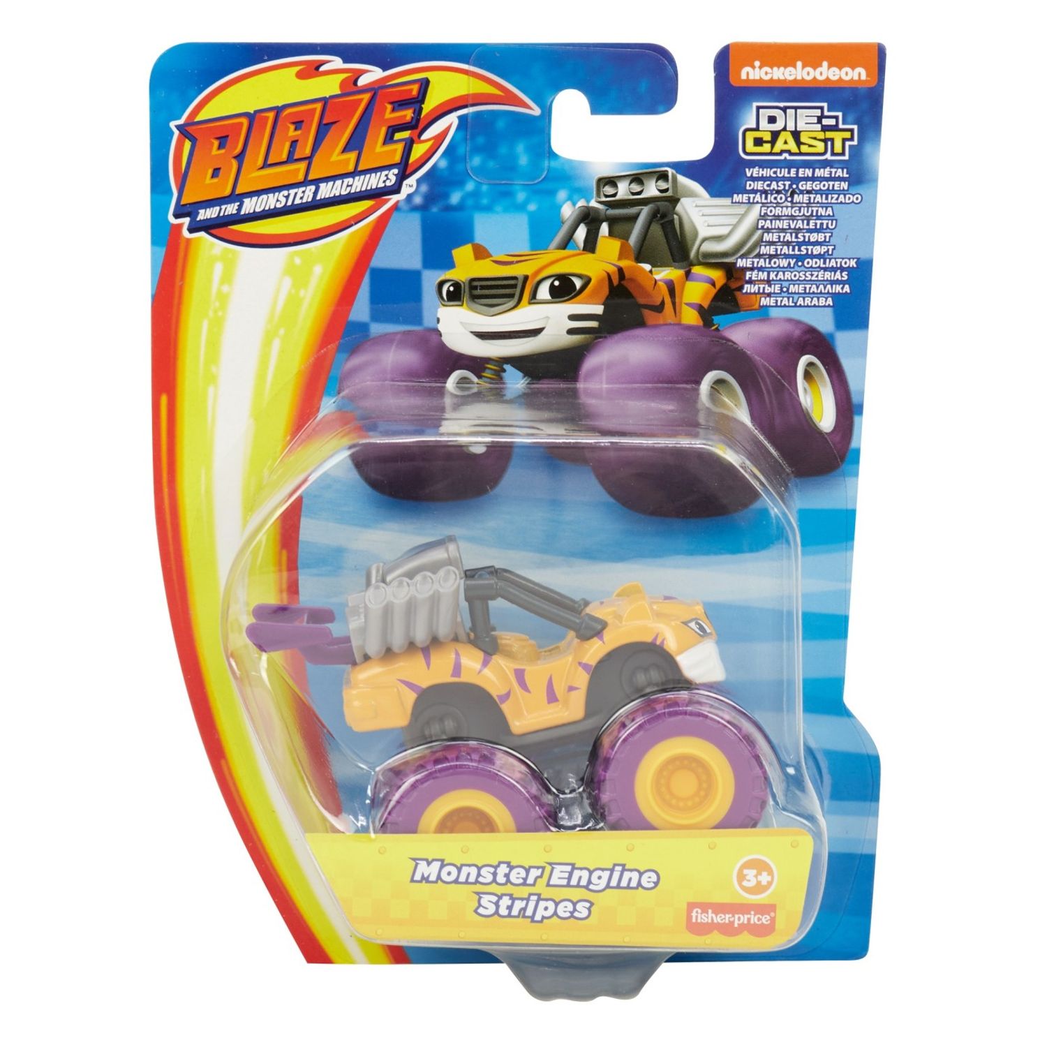 Masinute Blaze Din Metal Monster Engine Stripes fotografia produsului