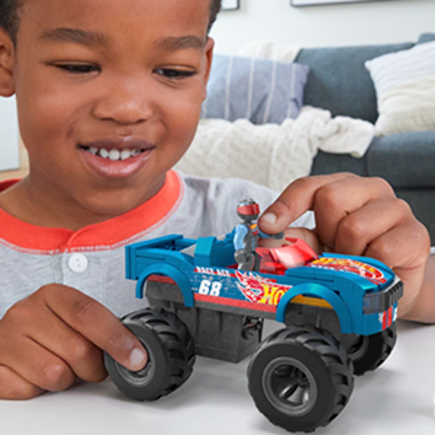 Hot Wheels Monster Truck Mega Set Constructie Cu Masina De Teren Race Ace fotografia produsului View 3 L