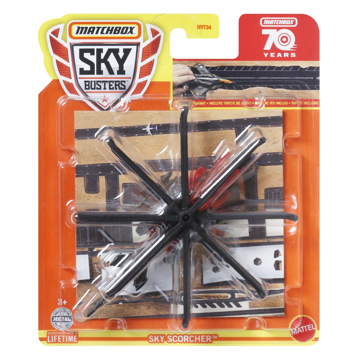 Matchbox Skybusters Set Avion Din Metal Sky Scorcher Si Covoras fotografia produsului