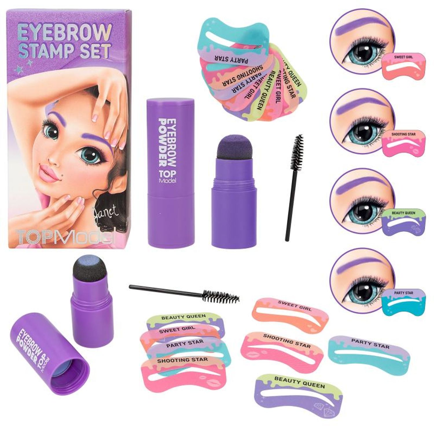 Set sprancene cu 4 sabloane Beauty and Me Top Model fotografia produsului View 3 L