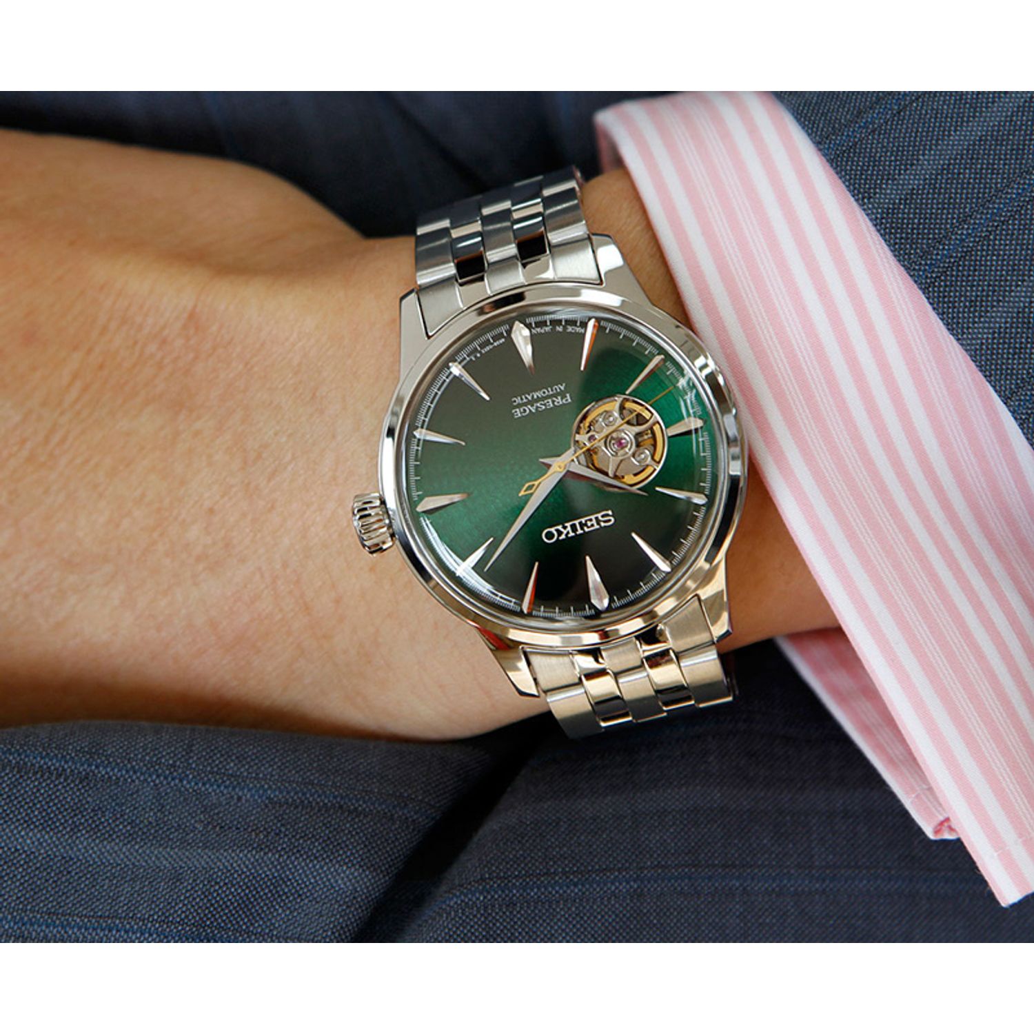 Ceas Barbati, Seiko, Presage Cocktail Time Grasshopper SSA441J1 fotografia produsului View 2 L