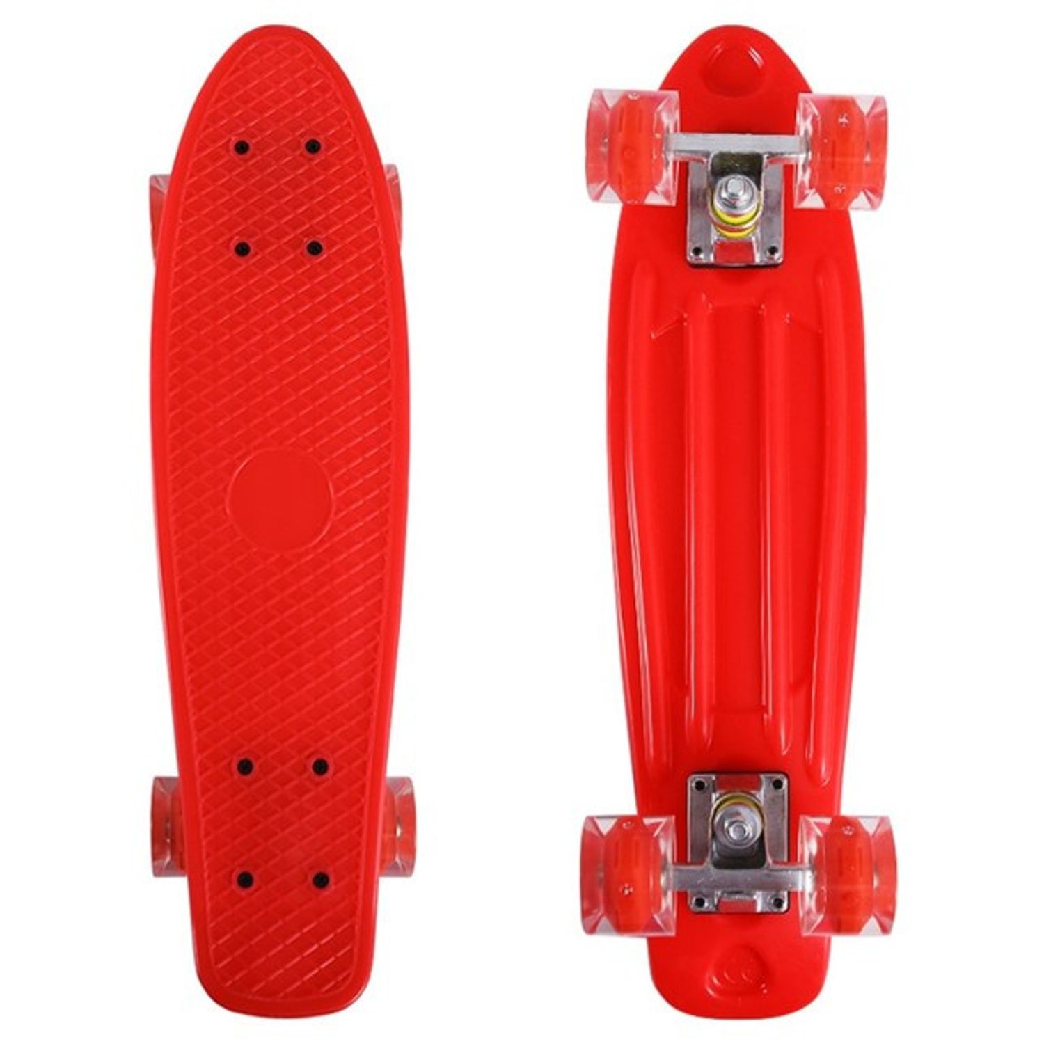 Penny Board Cu Lumini In Roti, Rosu fotografia produsului