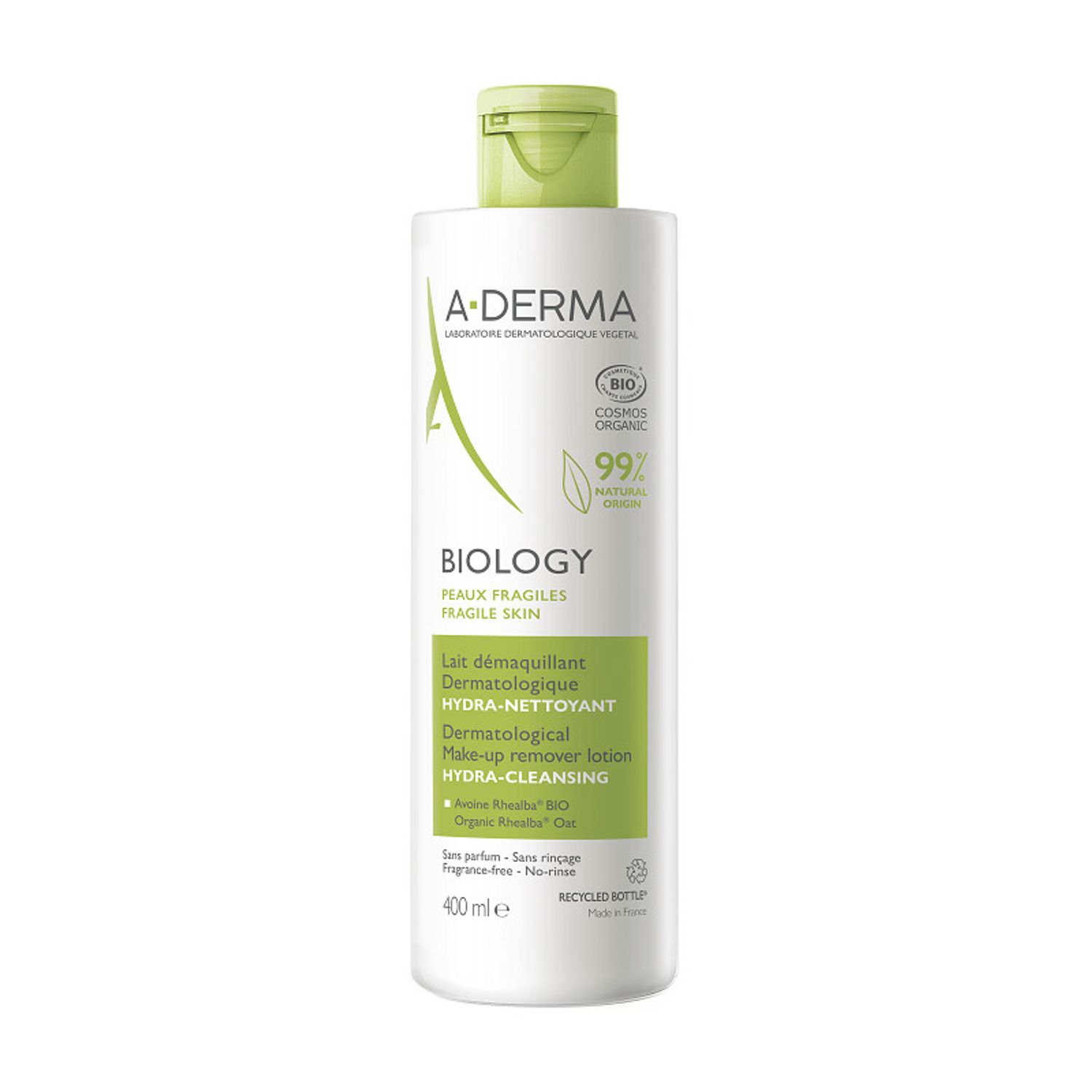 Lapte demachiant hidratant A-Derma Biology, 400 ml fotografia produsului