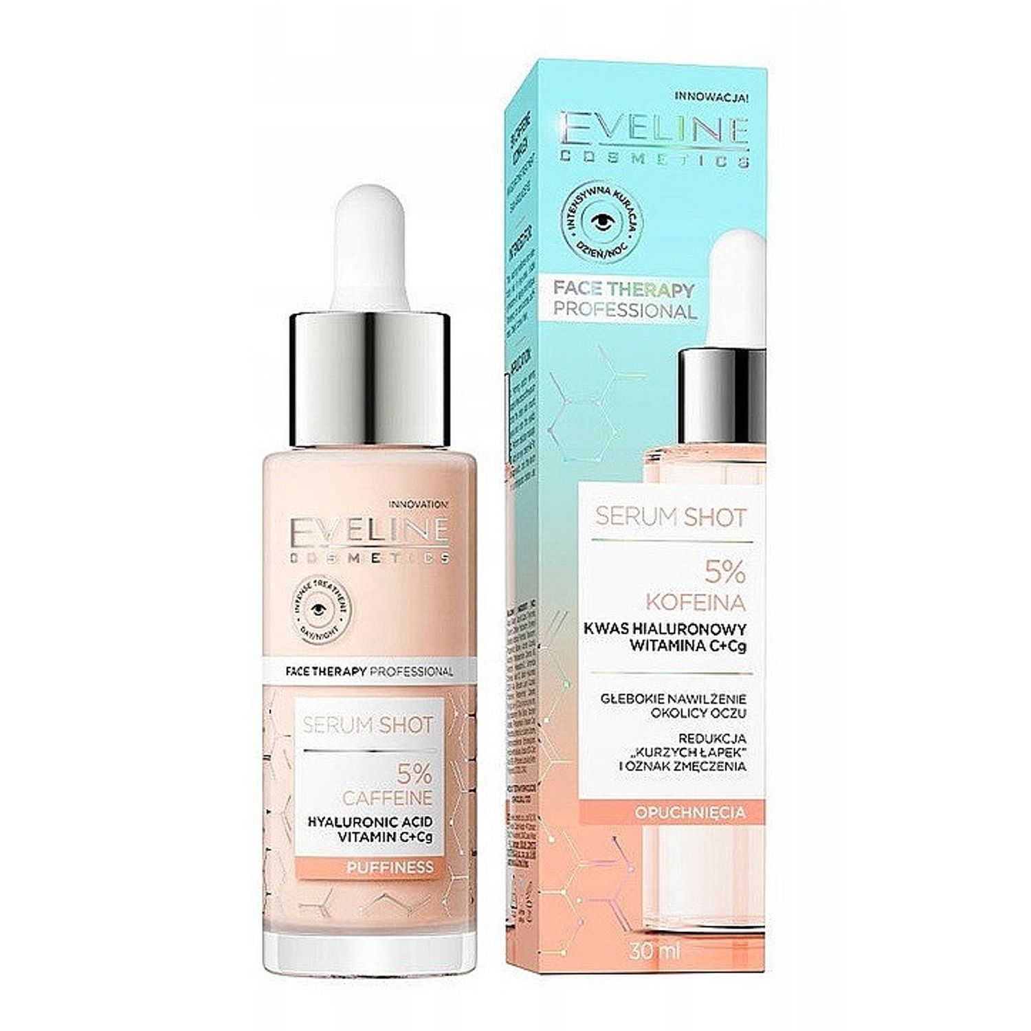 Ser cu cafeina 5% Eveline Cosmetics Serum Shot, 30 ml fotografia produsului