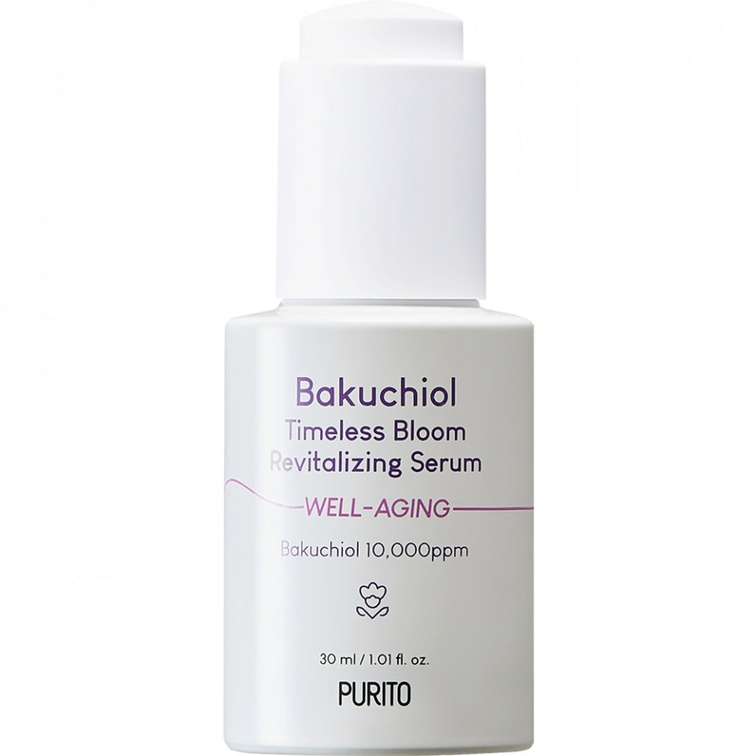 Ser de fata PURITO Bakuchiol Timeless Bloom, cu efect revitalizant, 30 ml fotografia produsului