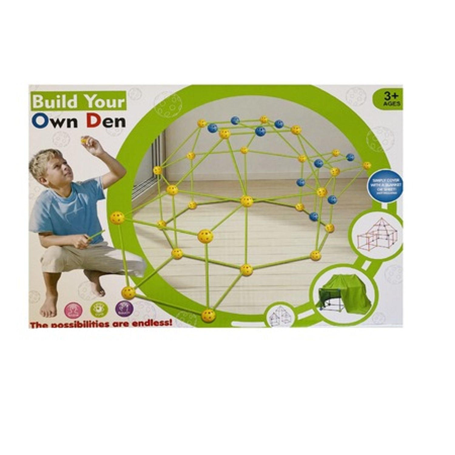 Set de construit adapost 3D cu prelata impermeabila, 88 piese fotografia produsului View 4 L