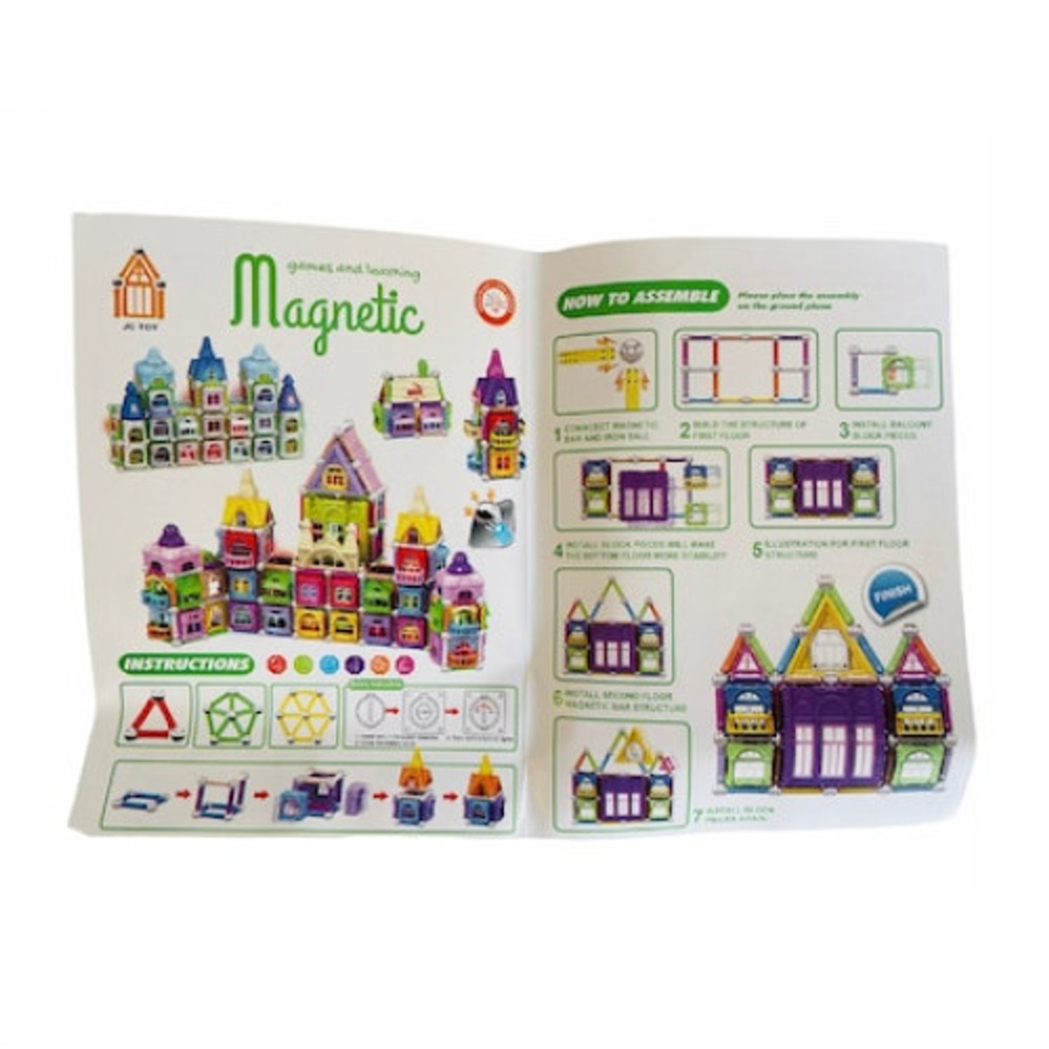 Joc de constructie magnetic 3D, 108 piese fotografia produsului View 3 L