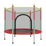 Trambulina copii pentru interior si exterior, 122x140cm, plasa de protectie, multicolora fotografia produsului