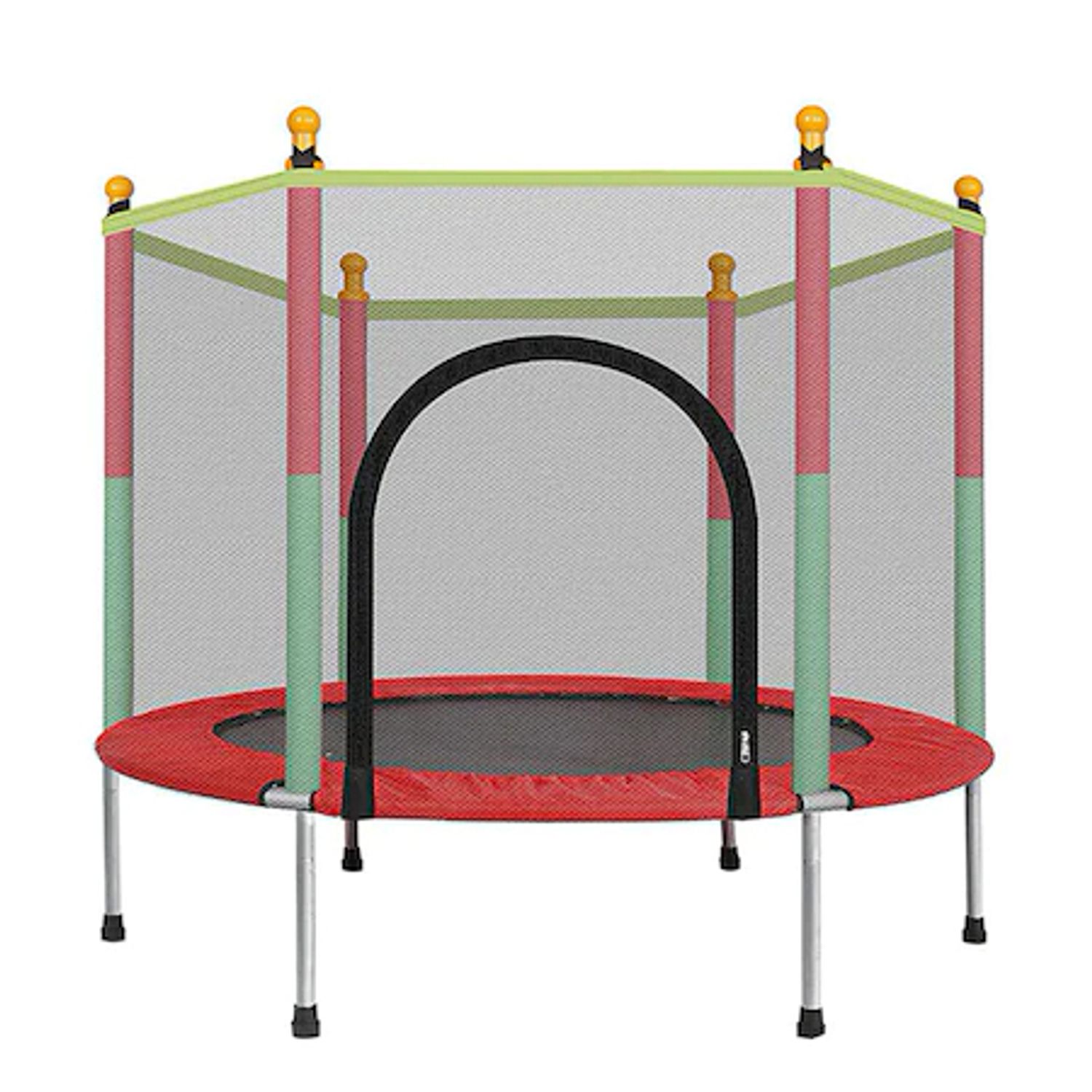 Trambulina copii pentru interior si exterior, 122x140cm, plasa de protectie, multicolora fotografia produsului
