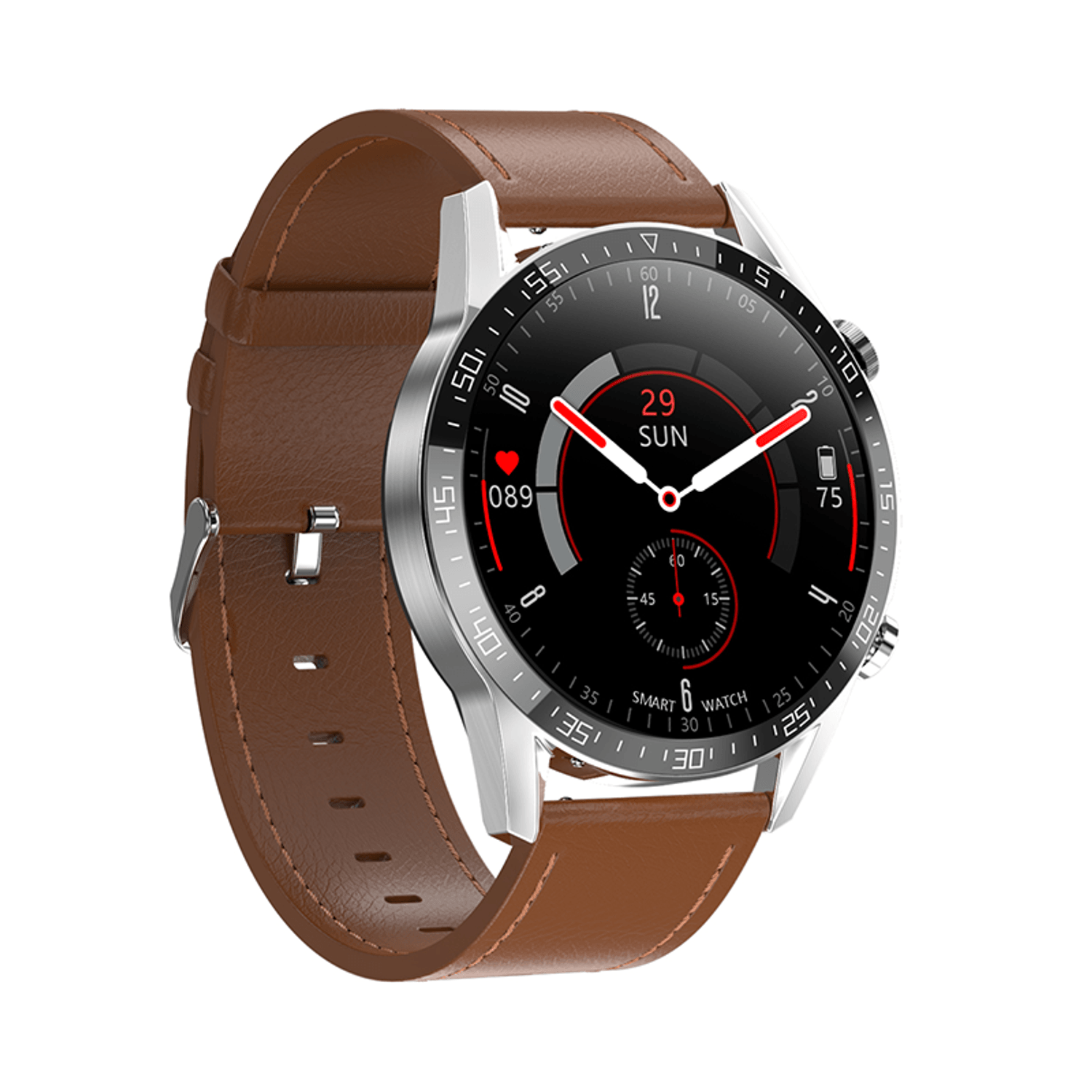 Ceas Smartwatch XK Fitness M4 Pro cu Display 1.32 inch IPS, Calorii, Puls, Piele, Maro fotografia produsului