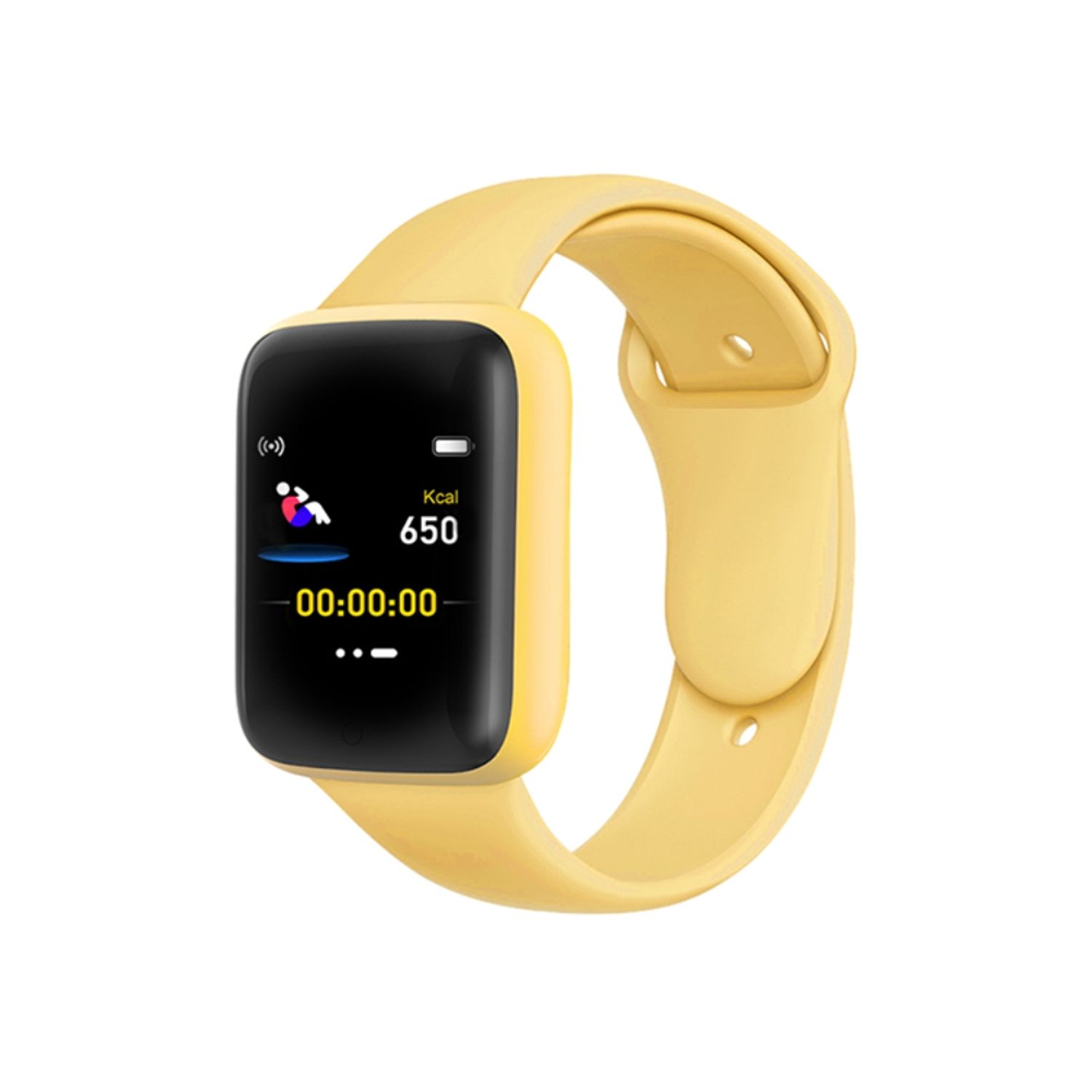 Ceas Smartwatch XK Fitness D20S cu Functii monitorizare sanatate, Distanta, Calorii, Pasi, Informatii vreme, Galben fotografia produsului
