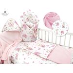 MimiNu-Set 6+1 piese,Include paturica,Prosop,Cearceaf,Husa pentru perna si pilota,Jucarie, Bumbac,Pink Ballerina fotografia produsului