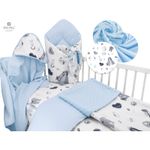 MimiNu-Set 6+1 piese,Include paturica,Prosop,Cearceaf,Husa pentru perna si pilota,Jucarie, Bumbac,Baby Shower Blue fotografia produsului