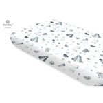 Miminu - Cearceaf cu elastic  Din bumbac certificat Oeko Tex Standard 100  Pentru pat 160x80 cm  Baby Shower Blue fotografia produsului