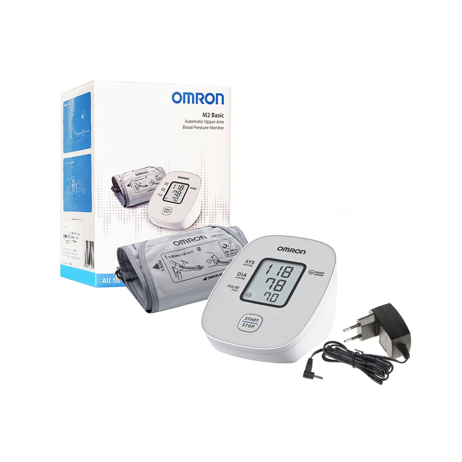 Tensiometru electronic de brat Omron M2 Basic, HEM-7121J-E, manseta 22 - 32 cm, cu alimentator Redline compatibil fotografia produsului