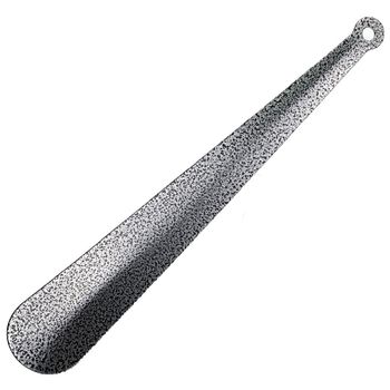 Incaltator Pufo Metalic Lung De 45 Cm Pentru Pantofi, Argintiu/ Negru