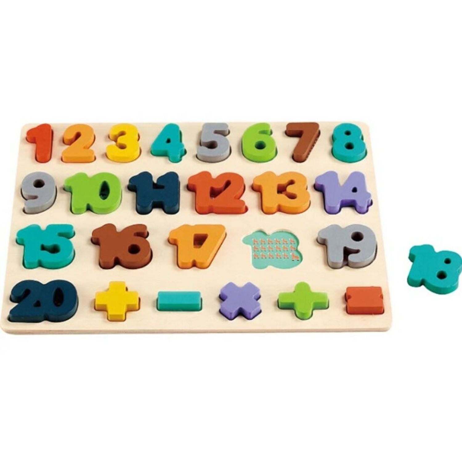 Phoohi PH07J012 Puzzle incastru din lemn cu numere de la 1 la 20 fotografia produsului View 2 L