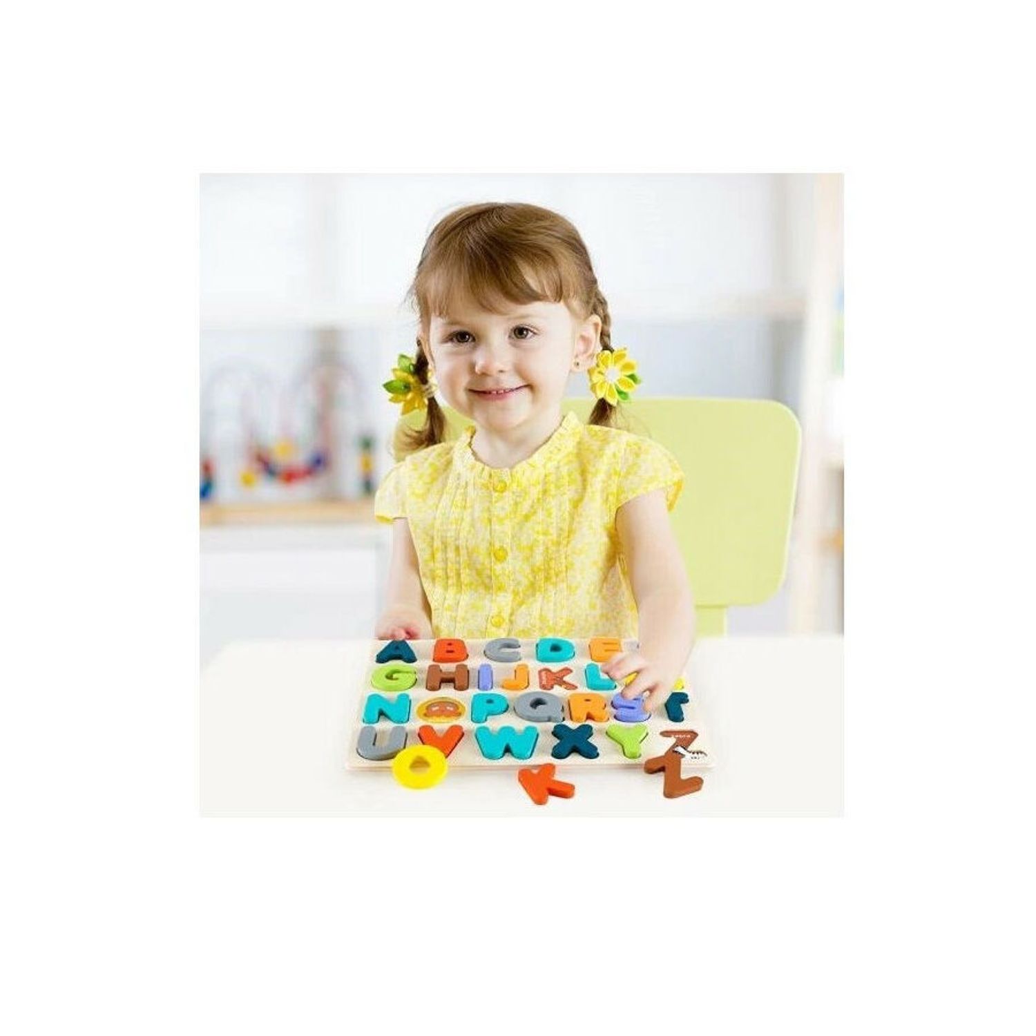 Phoohi PH07J013 Puzzle incastru din lemn cu litere fotografia produsului View 4 L