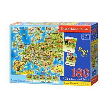 KX4796 Puzzle Educational Cu 212 Piese Harta Europei