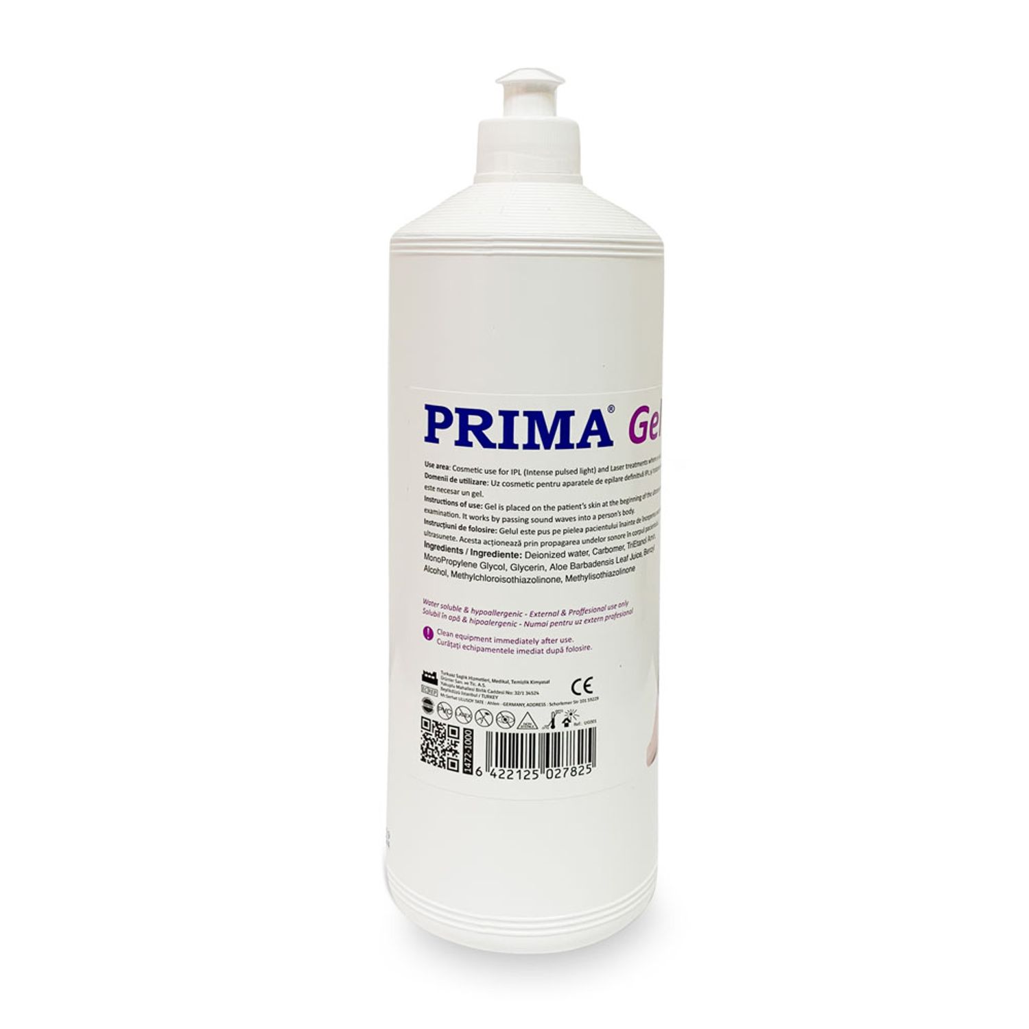 Gel PRIMA pentru ultrasunete, IPL si tratamente cu laser, transparent, 1 l fotografia produsului