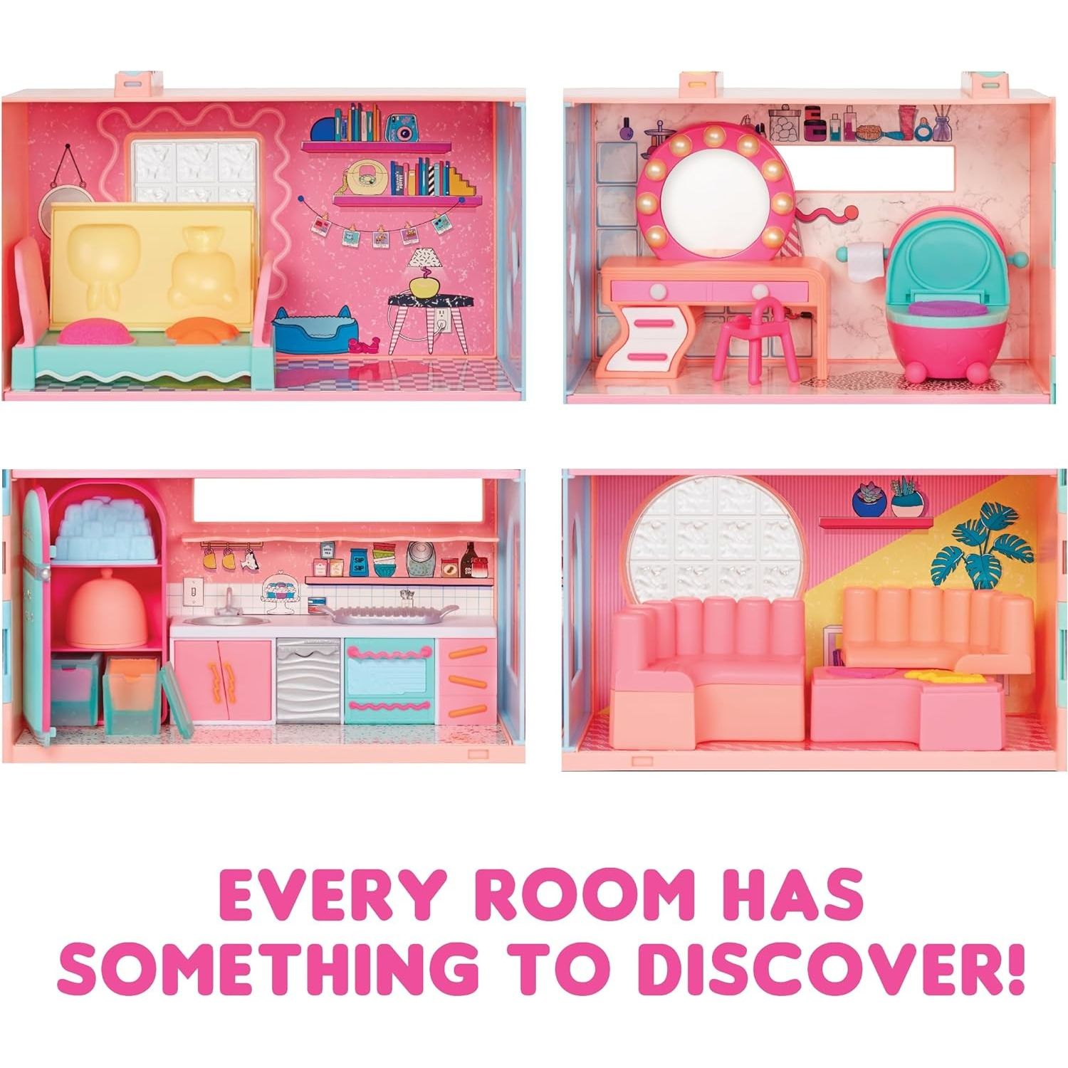 Casuta L.O.L. Surprise! Squish Sand Magic House with Tot- Playset, 593218EUC fotografia produsului