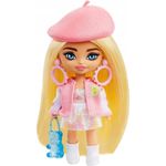 Papusa Barbie Extra Mini Minis Roz, 9cm fotografia produsului