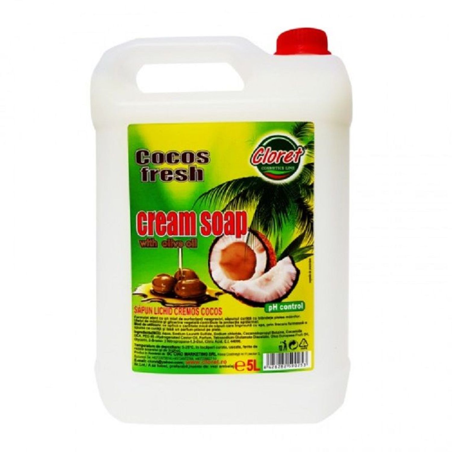 Sapun lichid cremos Cloret Cocos Freh 5L fotografia produsului View 2 L