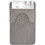 Set 2 covoare baie Casa Plastor, Spirals, 75x45 cm, Gri fotografia produsului