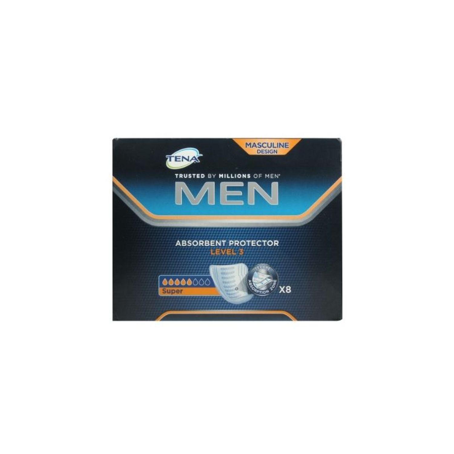 Absorbante pentru incontinenta Tena Men Super Level 3, Barbati, 8 bucati fotografia produsului