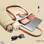 Geanta laptop pentru dama Tomtoc T22M1D1, rezistenta la apa, 16", Crem fotografia produsului View 3 S