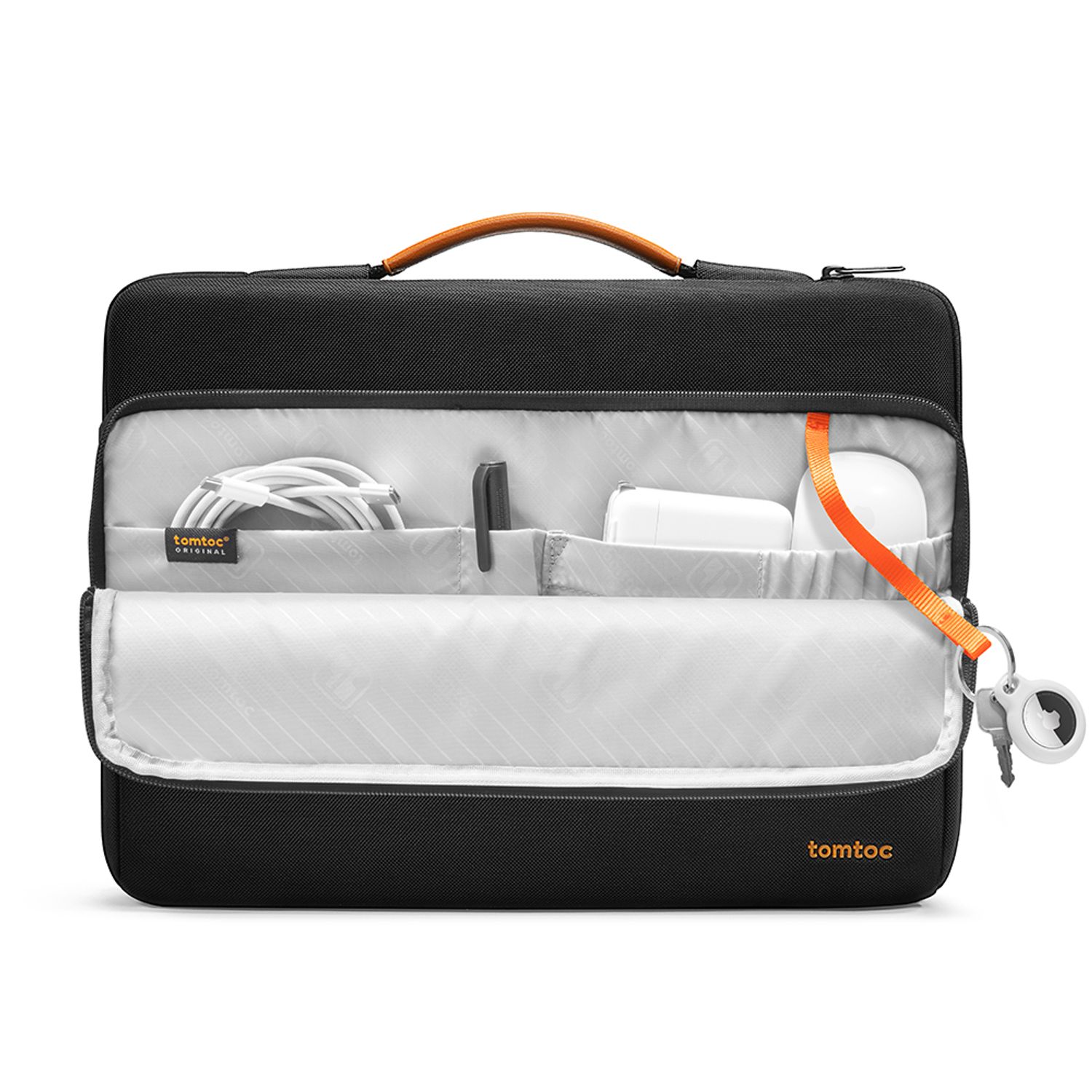 Geanta pentru laptop, antisoc, Tomtoc A14F2D1, fabricata din materiale reciclate, Negru fotografia produsului View 2 L