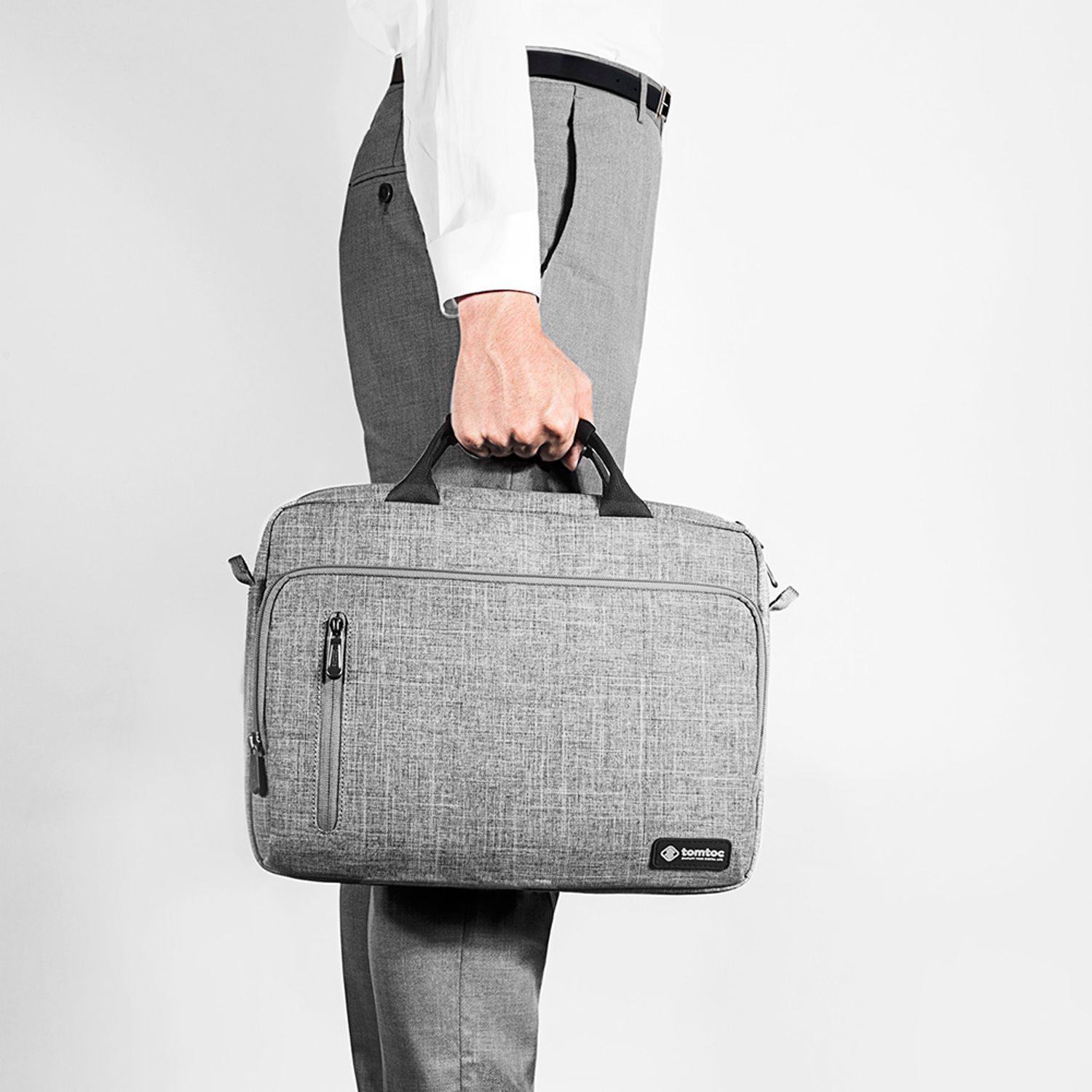 Geanta laptop 16" si documente Tomtoc A43E1G3, curea de umar, Gri fotografia produsului View 2 L