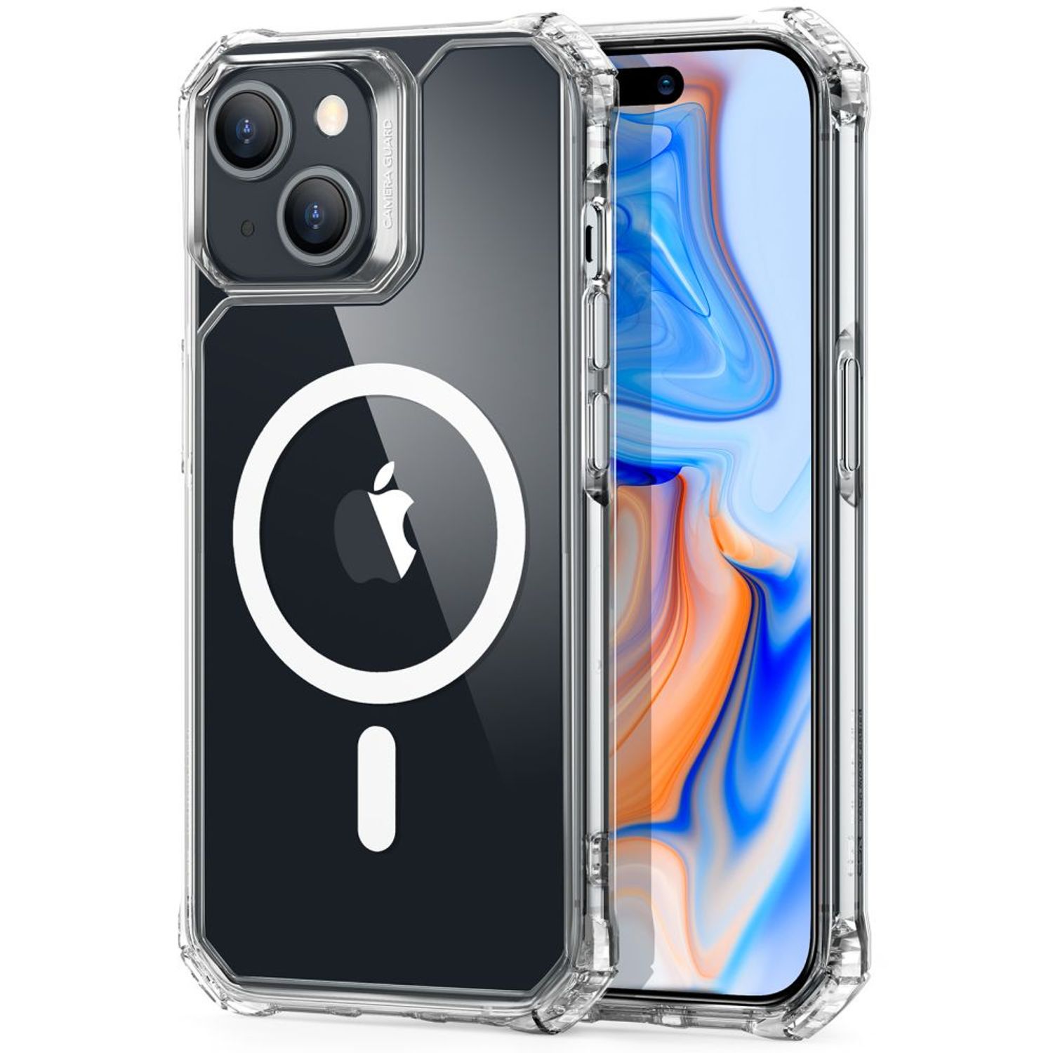 Husa de protectie telefon ESR, Air Armor HaloLock, compatibila cu Apple iPhone 15 Plus, Transparent fotografia produsului