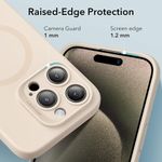 Husa de protectie telefon ESR, Cloud Soft HaloLock, compatibila cu Apple iPhone 15 Pro Max, Crem fotografia produsului View 3 S