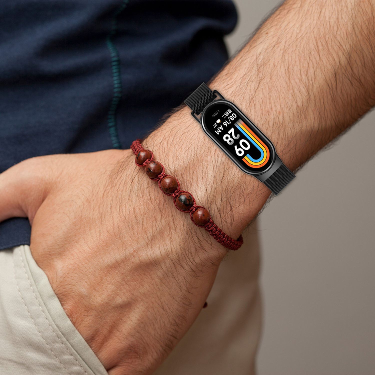 Curea ceas compatibila cu Xiaomi Mi Band 8 NFC, Rainbow - ES00723 fotografia produsului View 3 L