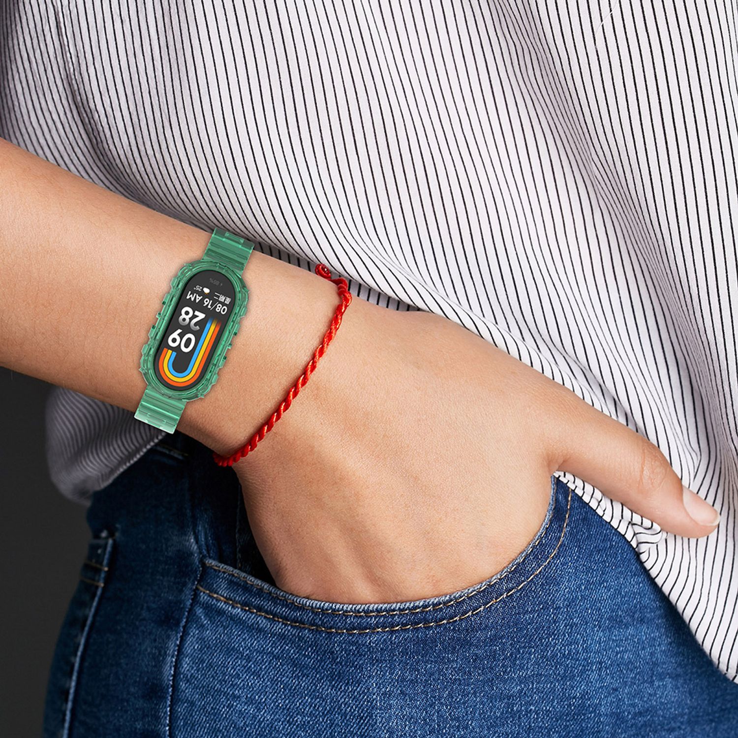 Curea ceas compatibila cu Xiaomi Mi Band 8 NFC, Negru - ES00728 fotografia produsului View 5 L