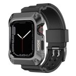 Set Carcasa Metal + Curea ceas UIQ, compatibila cu Apple Watch 7 / 8 / 9, 45mm, Gri - ES00806 fotografia produsului View 3 S