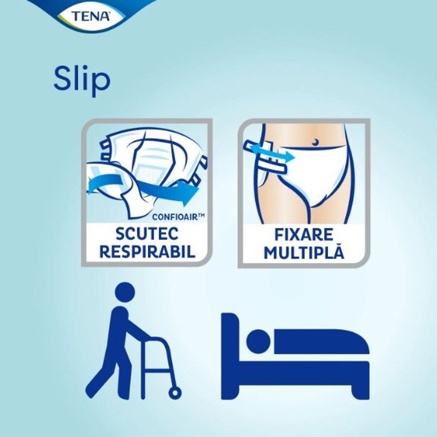 Scutece pentru incontinenta Tena Slip Plus Large ConfioAir 10 buc fotografia produsului View 3 L