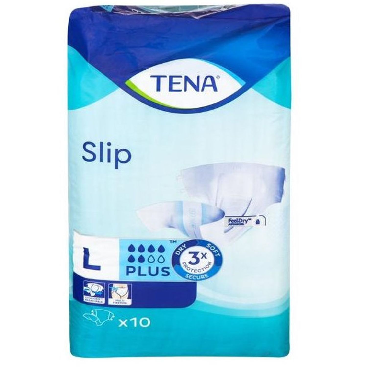 Scutece pentru incontinenta Tena Slip Plus Large ConfioAir 10 buc fotografia produsului