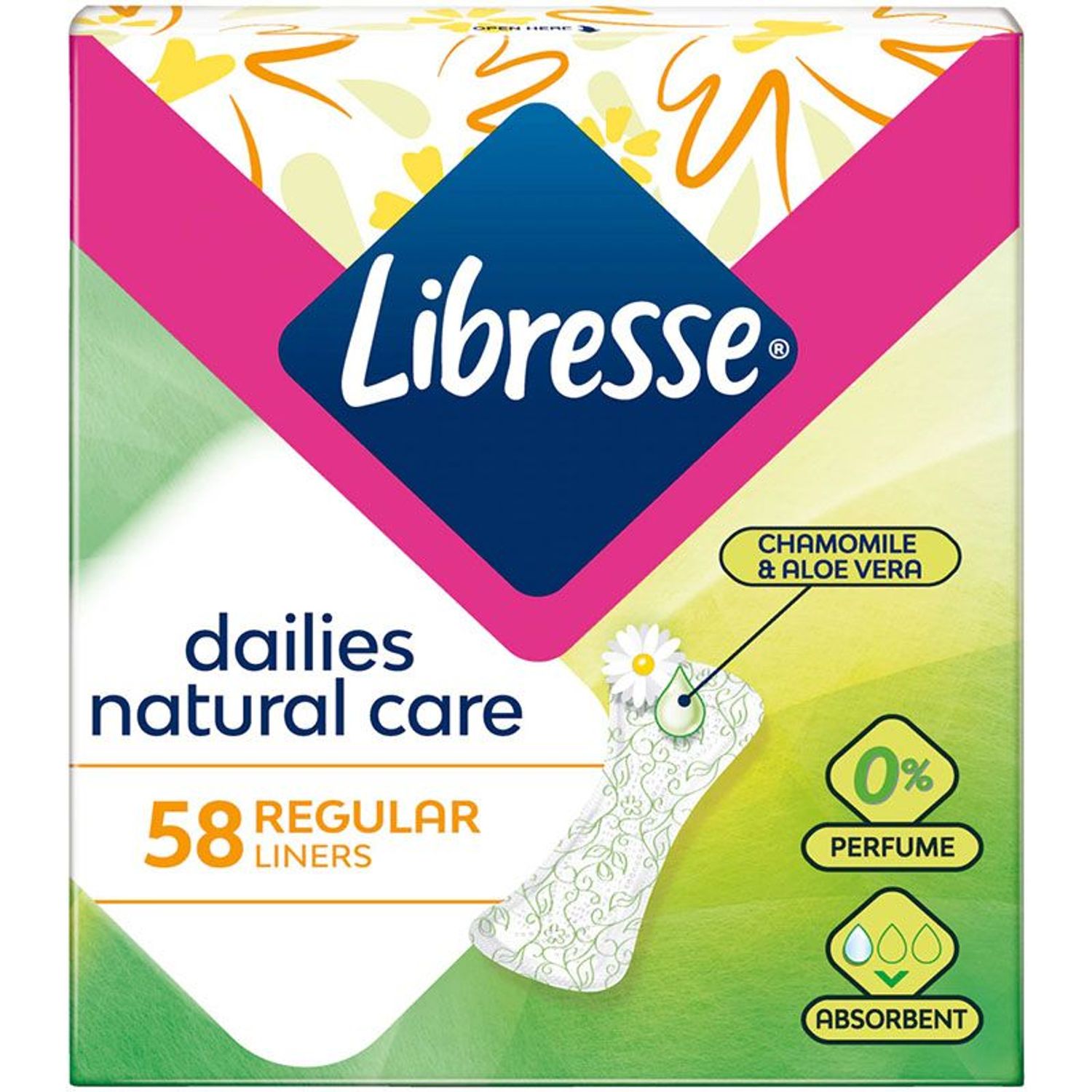 Absorbante zilnice Libresse Natural Care Normal, 58 bucati fotografia produsului