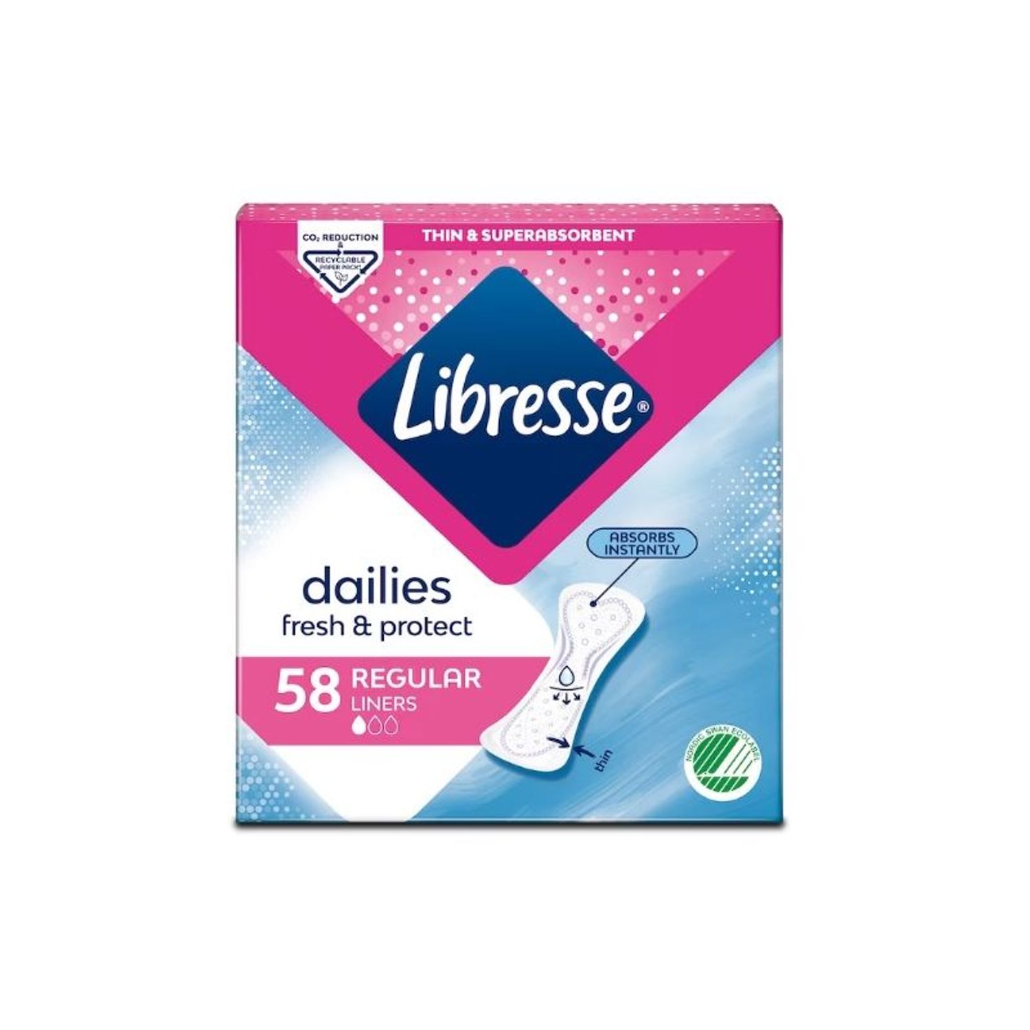 Absorbante zilnice Libresse Normal, 58 bucati fotografia produsului View 2 L