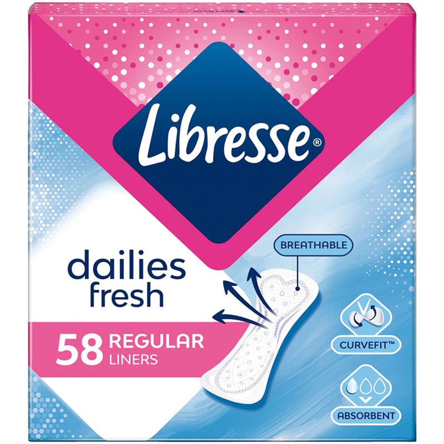 Absorbante zilnice Libresse Normal, 58 bucati fotografia produsului