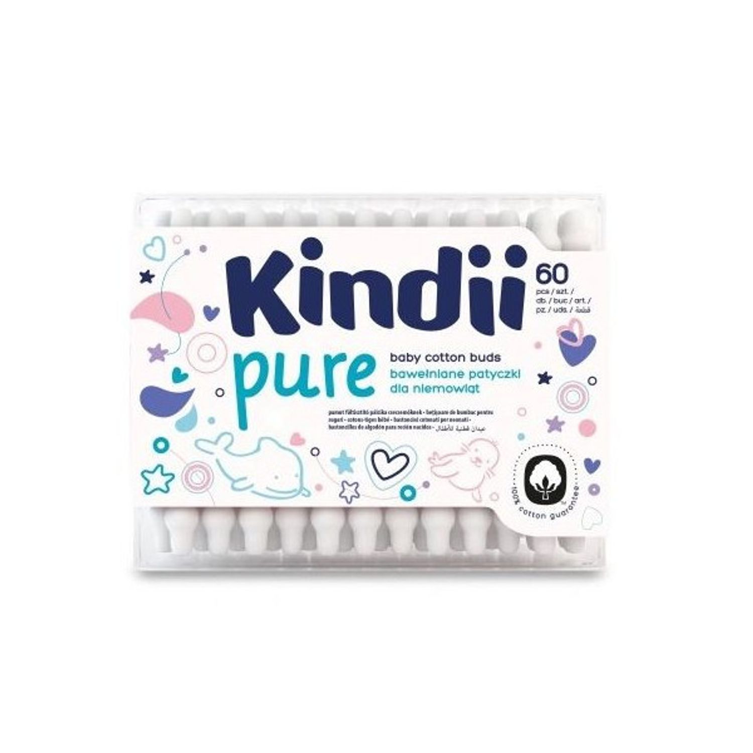 Betisoare cosmetice Kindii Pure Baby 60 bucati fotografia produsului View 4 L