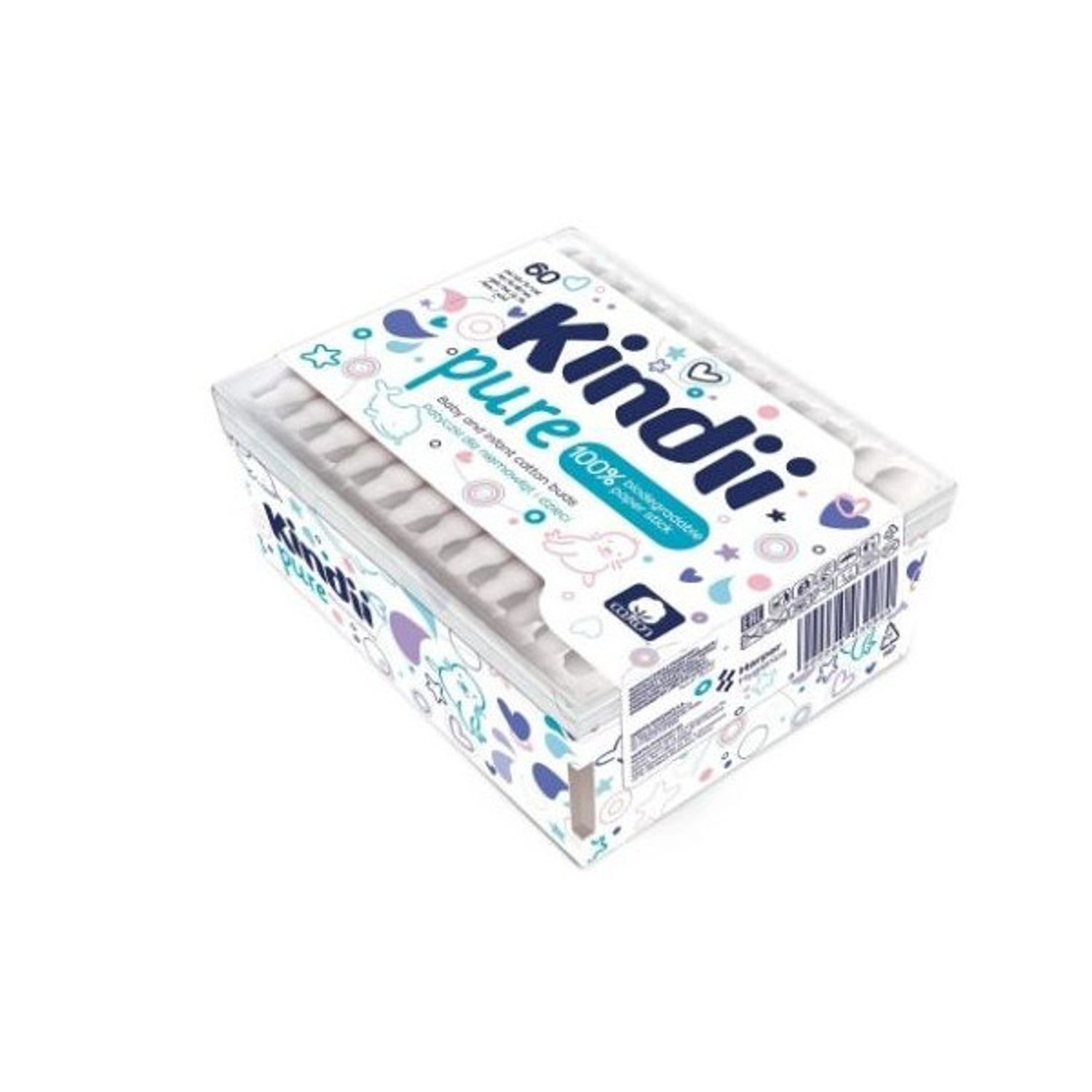 Betisoare cosmetice Kindii Pure Baby 60 bucati fotografia produsului View 2 L