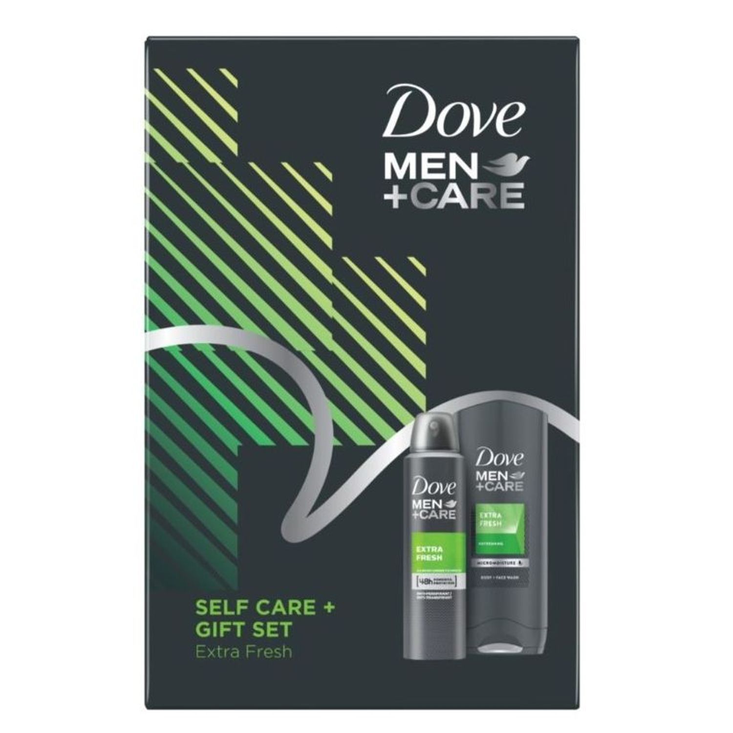 Set Dove Men+Care Self Care Extra Fresh: Antiperspirant spray, 150 ml + Gel de dus, 250 ml fotografia produsului View 2 L