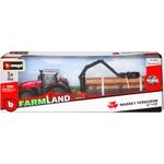 Macheta Tractor Massey Ferguson cu remorca lemne - 1/43 Bburago fotografia produsului